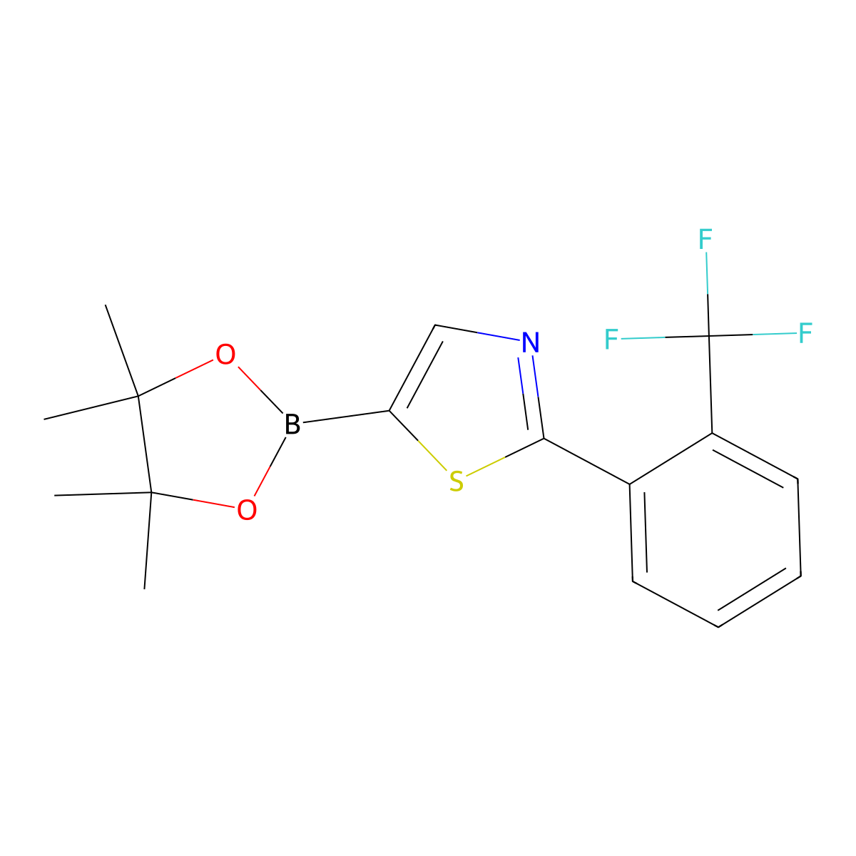 2-(2-Trifluoromethylphenyl)thiazole-5-boronic acid pinacol ester molecular structure, CAS 1402237-83-5
