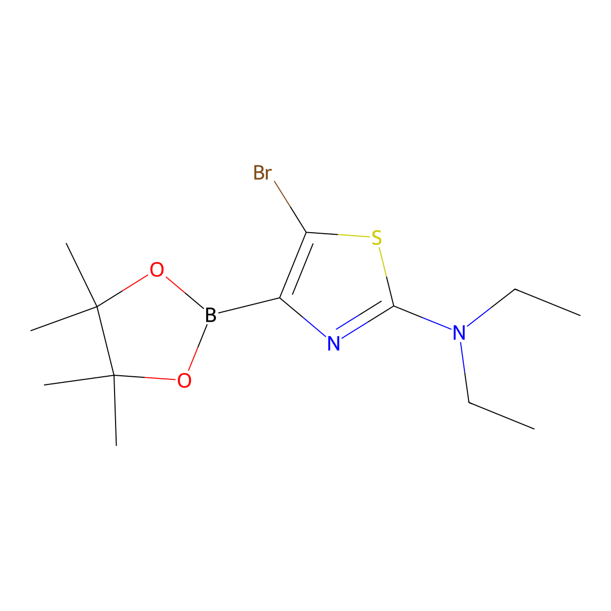 5-Bromo-2-(diethylamino)thiazole-4-boronic acid pinacol ester molecular structure, CAS 1402237-93-7