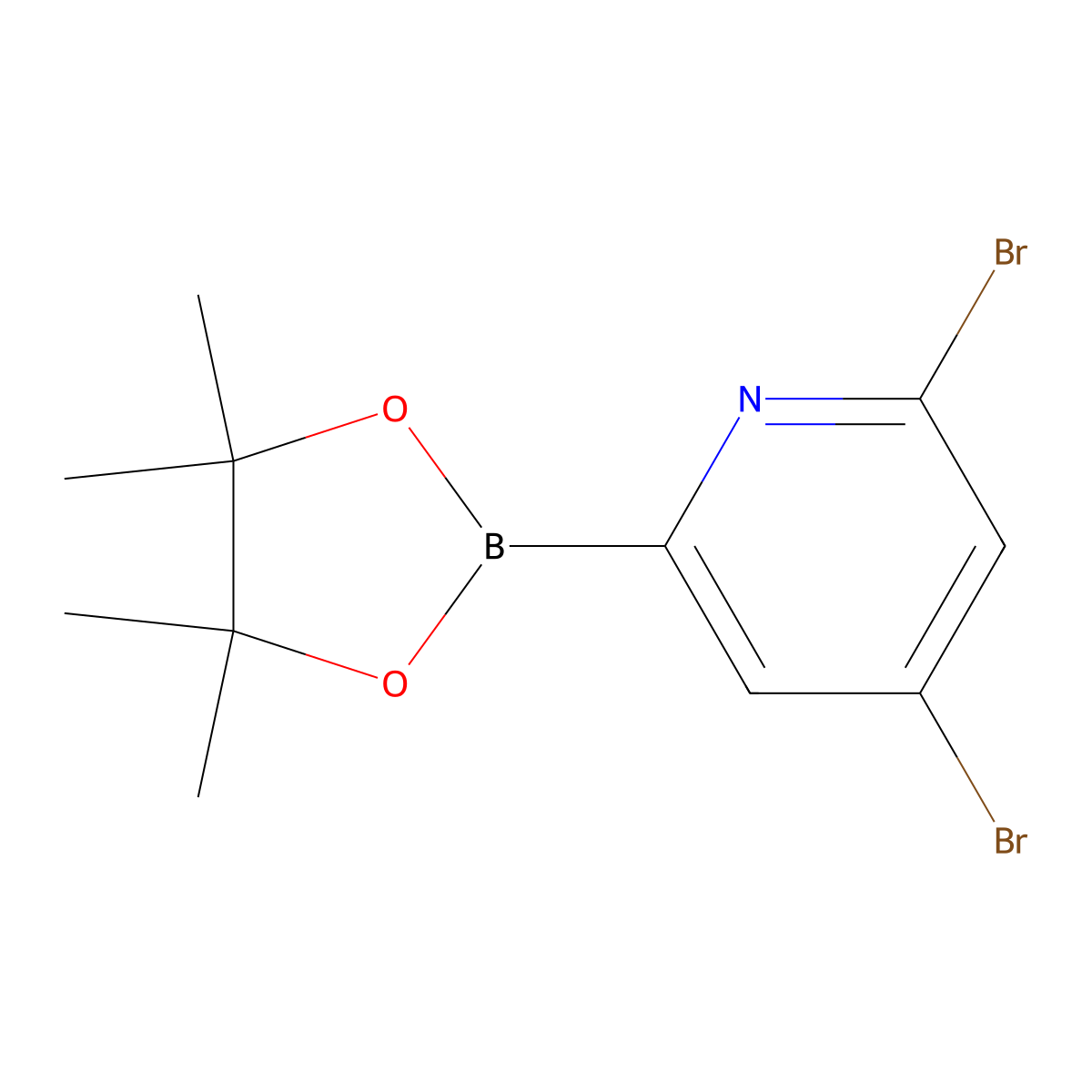 4,6-Dibromopyridine-2-boronic acid pinacol ester molecular structure, CAS 1402237-94-8