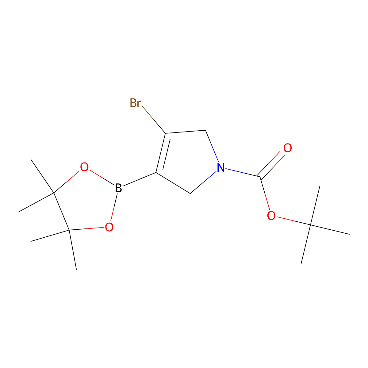 4-Bromo-N-Boc-2,5-dihydro-1H-pyrrole-3-boronic acid pinacol ester molecular structure, CAS 1402238-06-5