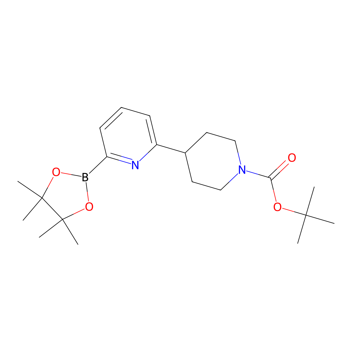 6-(N-Boc-piperidin-4-yl)pyridine-2-boronic acid pinacol ester molecular structure, CAS 1402238-10-1