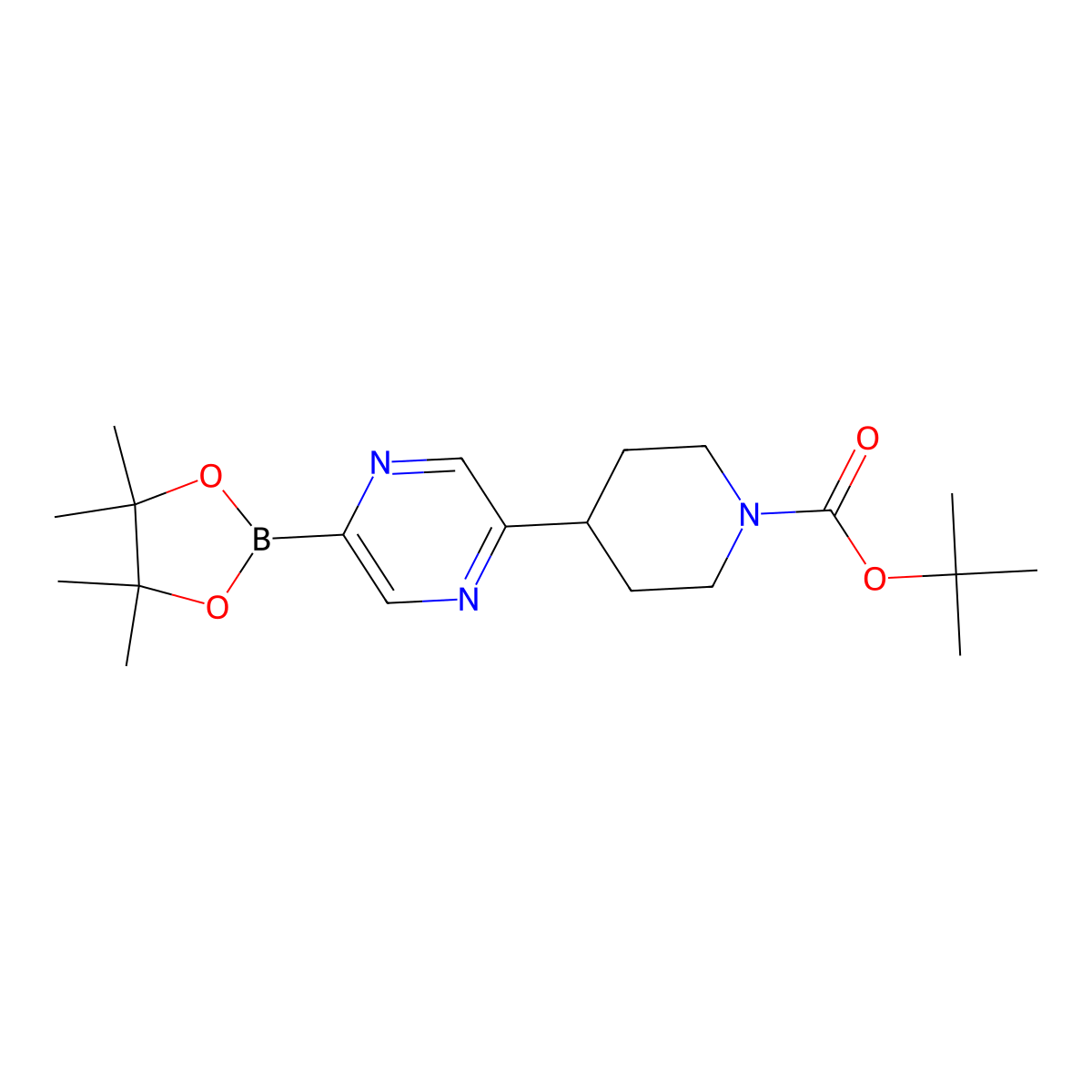 5-(N-Boc-piperidin-4-yl)pyrazine-2-boronic acid pinacol ester molecular structure, CAS 1402238-11-2