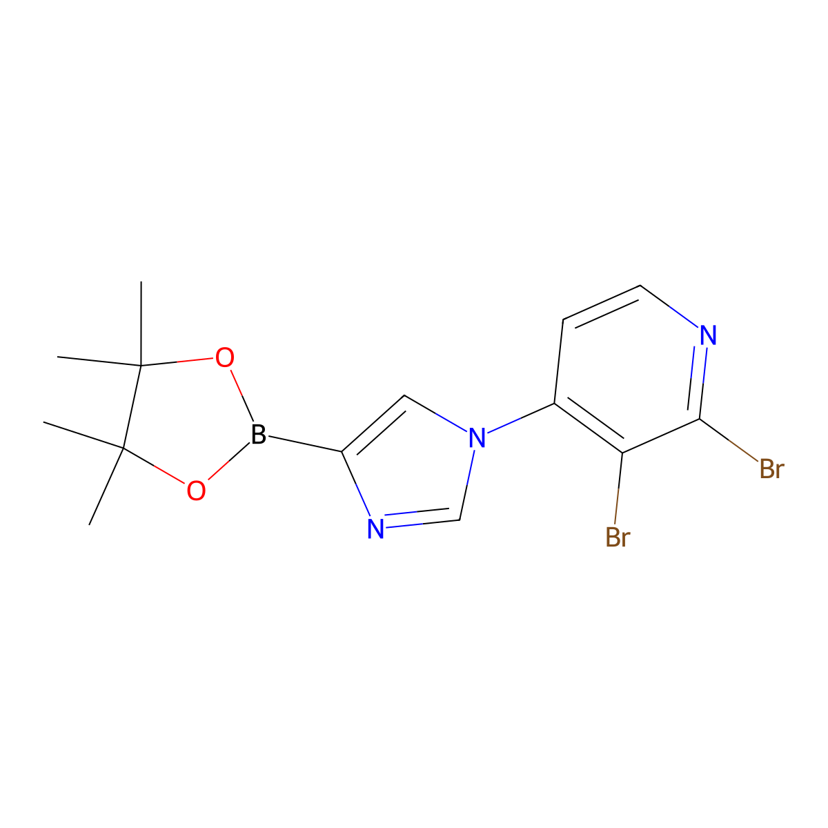 1-(2,3-Dibromo-4-pyridyl)imidazole-4-boronic acid pinacol ester molecular structure, CAS 1402238-15-6