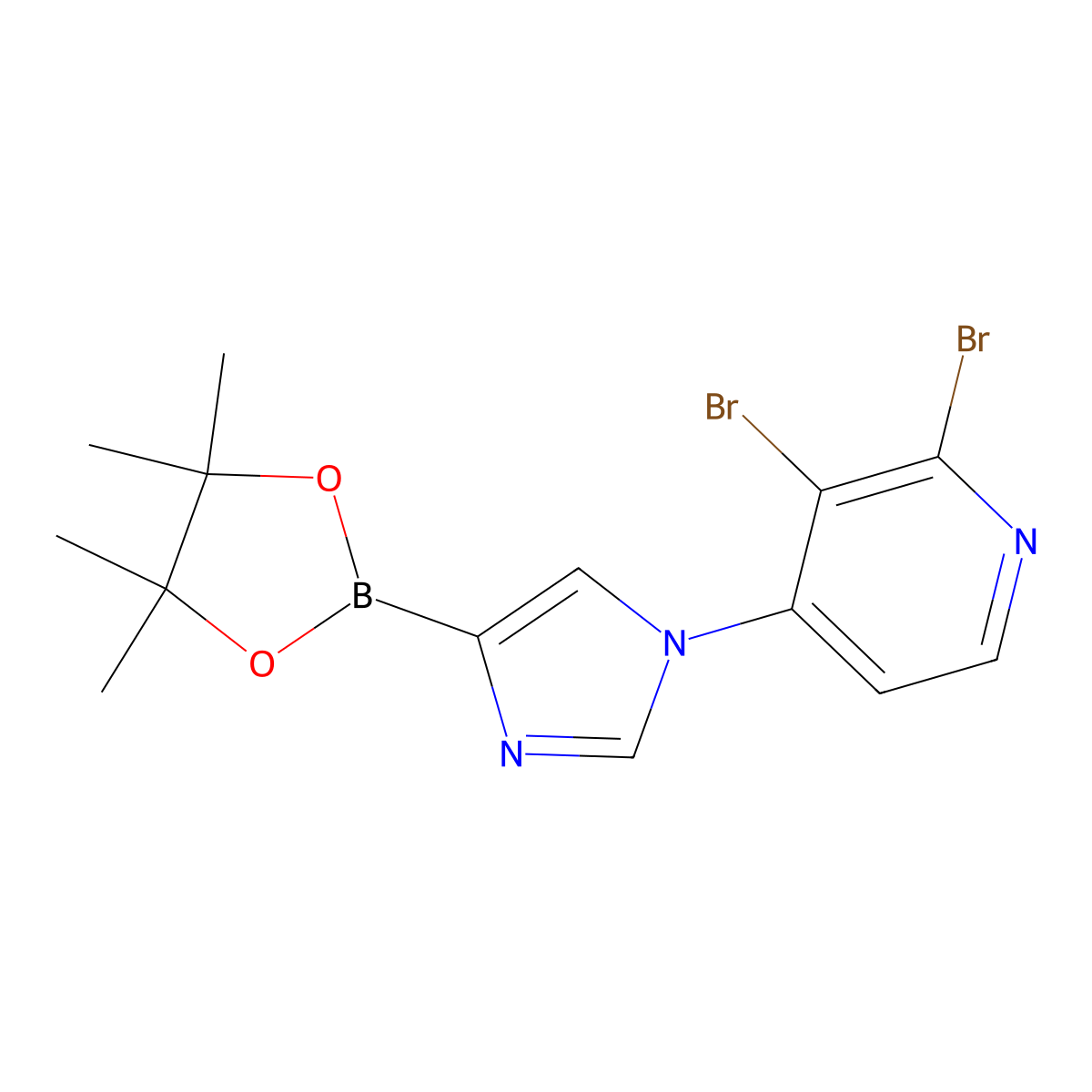 1-(2,3-Dibromo-4-pyridyl)imidazole-4-boronic acid pinacol ester molecular structure, CAS 1402238-15-6