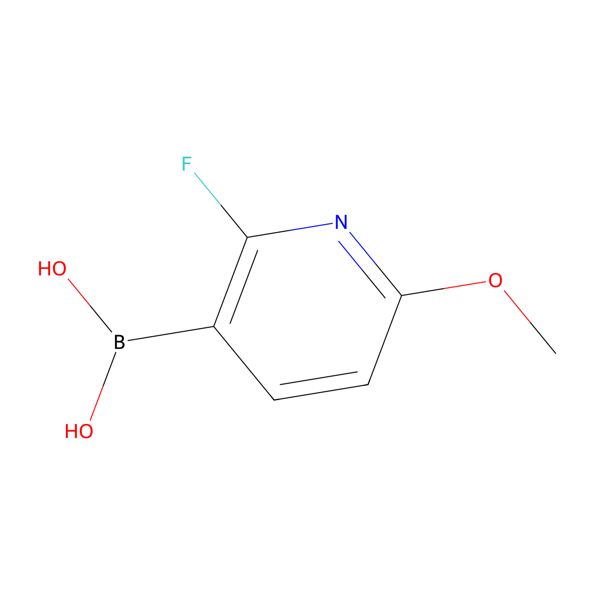 2-Fluoro-6-methoxypyridine-3-boronic acid molecular structure, CAS 1402238-30-5