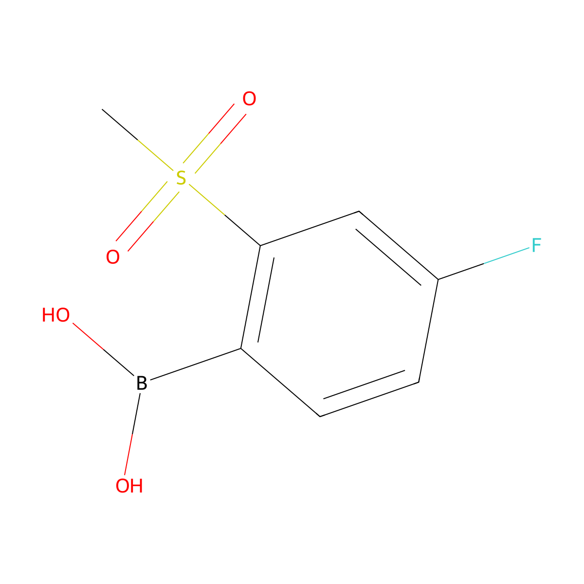 4-Fluoro-2-(methylsulfonyl)phenylboronic acid molecular structure, CAS 1402238-31-6
