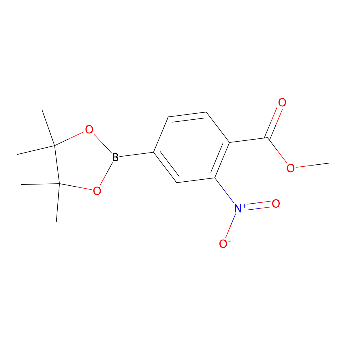 Methyl 2-nitro-4-(4,4,5,5-tetramethyl-1,3,2-dioxaborolan-2-YL)benzoate molecular structure, CAS 1402238-34-9