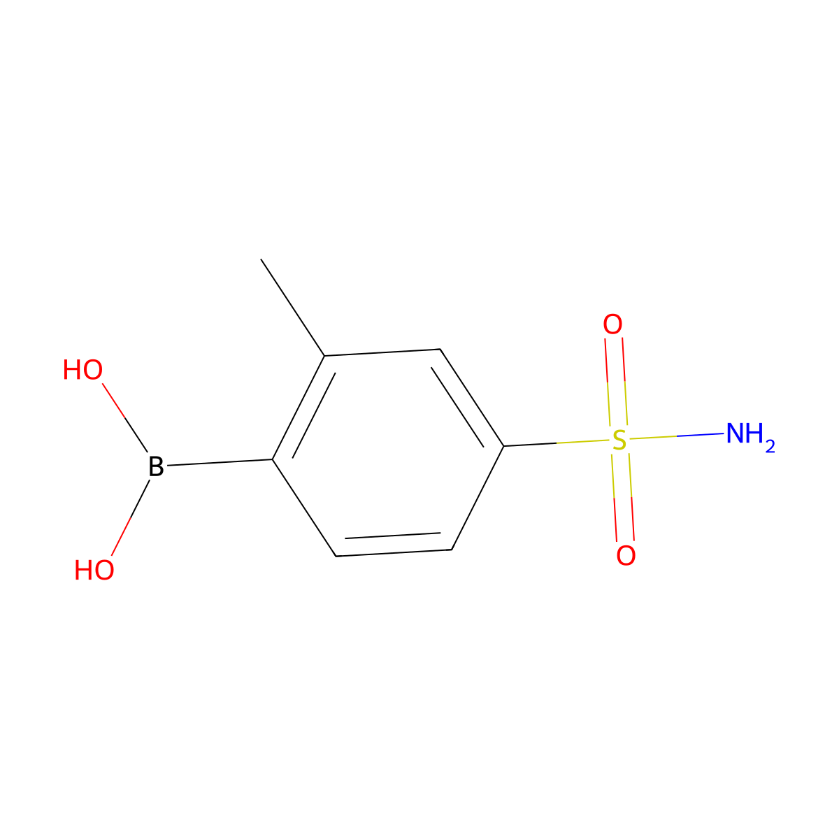 2-Methyl-4-sulphamoylbenzeneboronic acid molecular structure, CAS 1402238-36-1