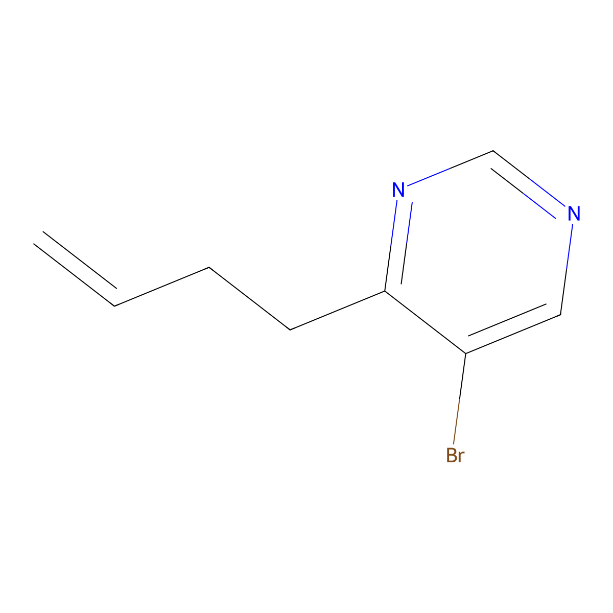 5-Bromo-4-(but-3-enyl)pyrimidine molecular structure, CAS 1402238-40-7