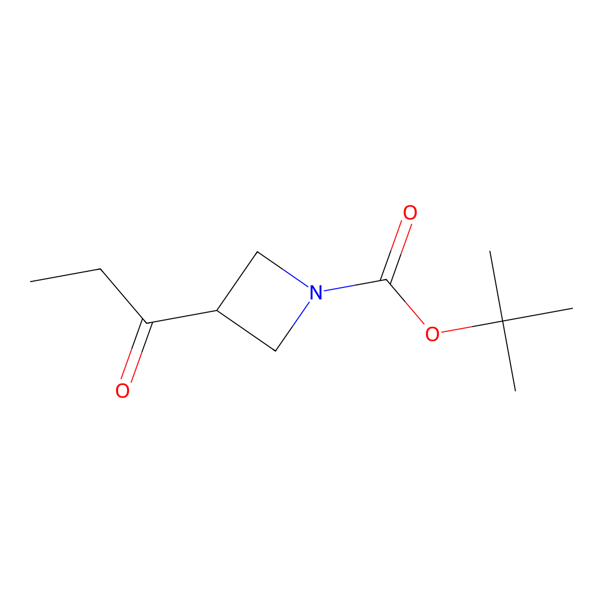 Tert-butyl 3-propionylazetidine-1-carboxylate molecular structure, CAS 1402238-42-9