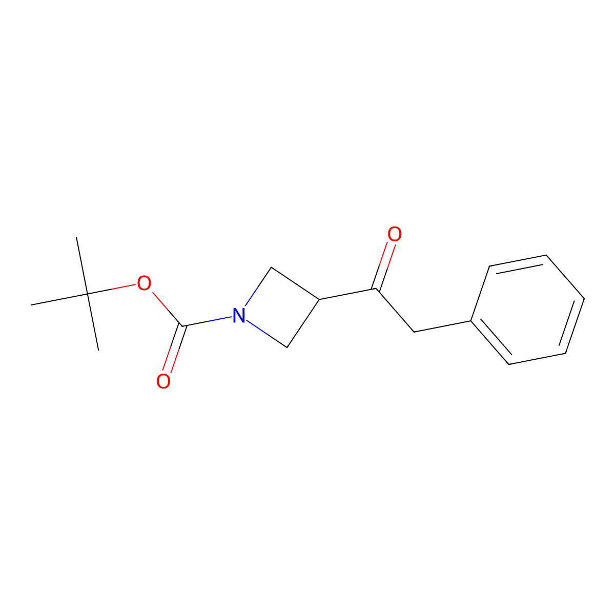 Tert-butyl 3-(2-phenylacetyl)azetidine-1-carboxylate molecular structure, CAS 1402238-44-1
