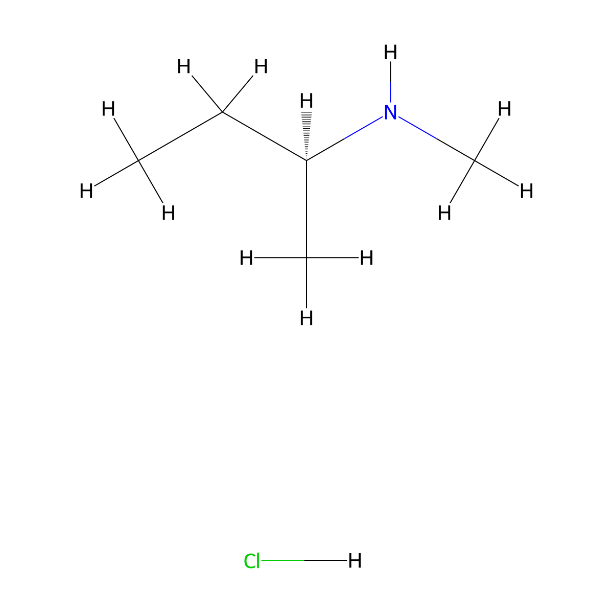 [(2S)-butan-2-yl](methyl)amine hydrochloride molecular structure, CAS 140224-74-4