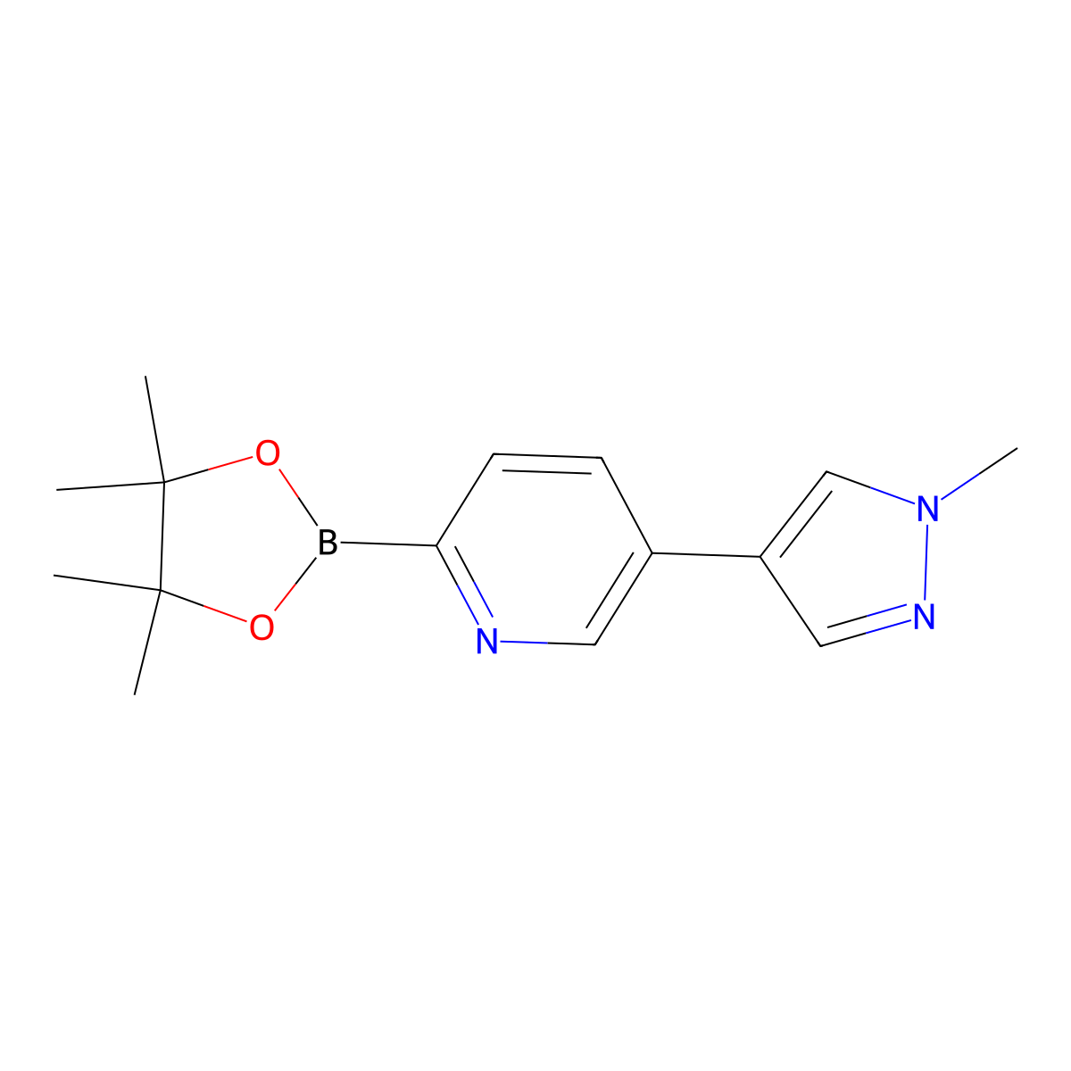 5-(N-Methyl-4-pyrazolyl)pyridine-2-boronic acid pinacol ester molecular structure, CAS 1402240-17-8