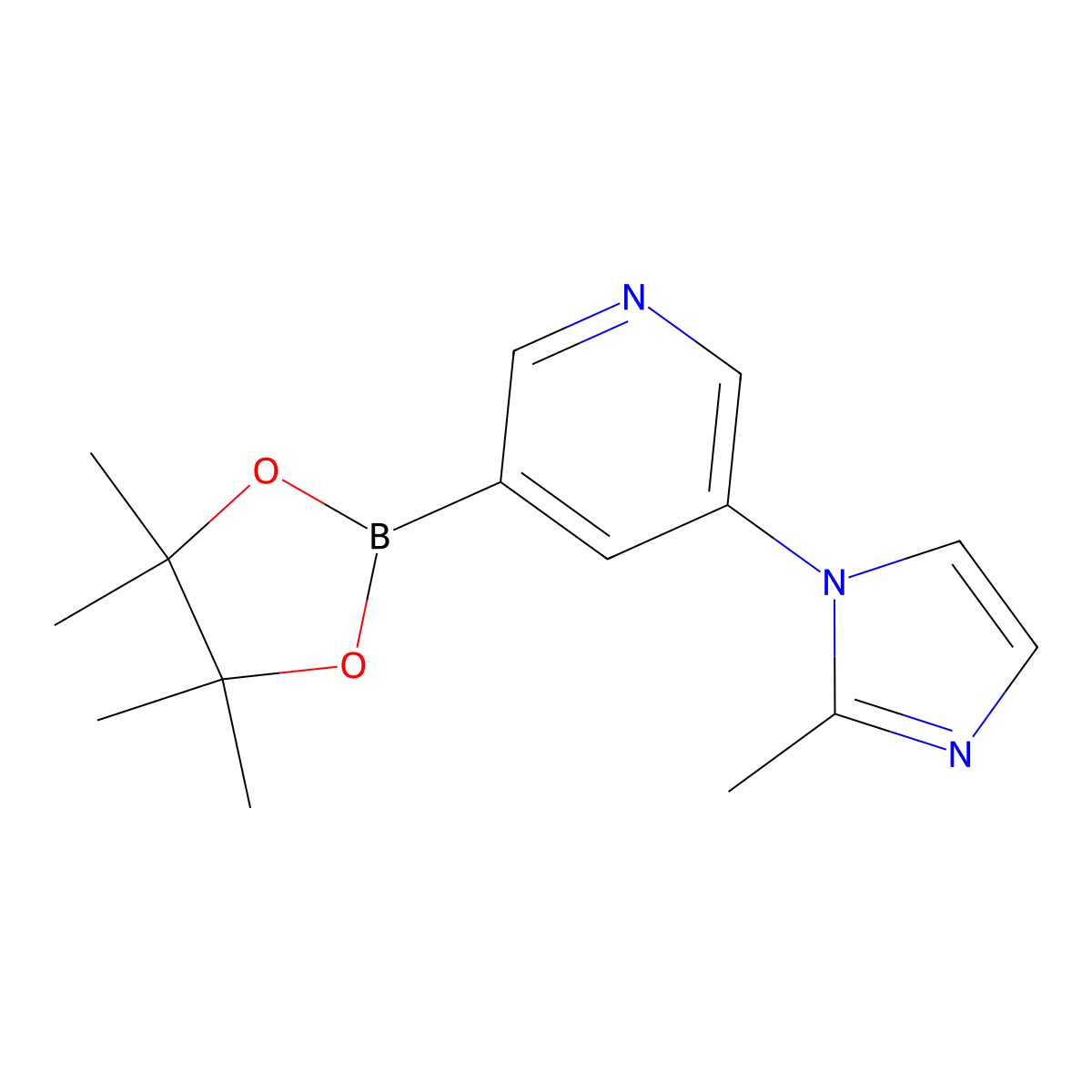 5-(2-Methylimidazol-1-yl)pyridine-3-boronic acid pinacol ester molecular structure, CAS 1402240-20-3