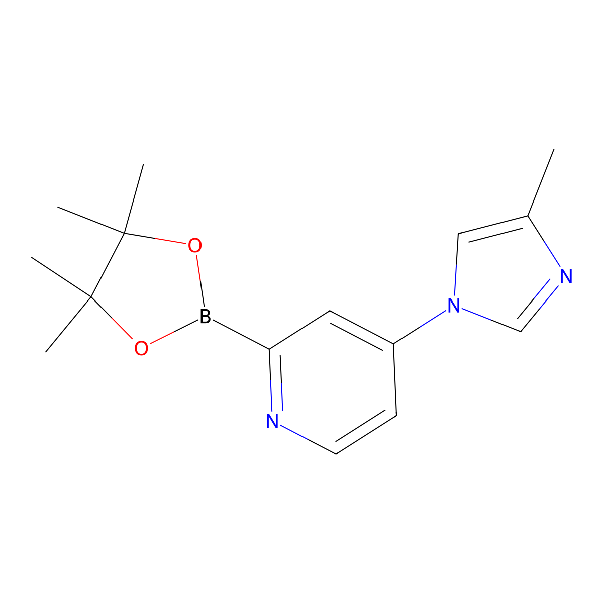 4-(4-Methylimidazol-1-yl)pyridine-2-boronic acid pinacol ester molecular structure, CAS 1402240-22-5
