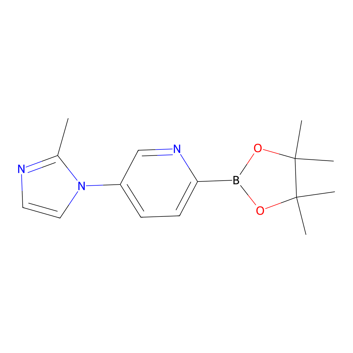 5-(2-Methylimidazol-1-yl)pyridine-2-boronic acid pinacol ester molecular structure, CAS 1402240-27-0