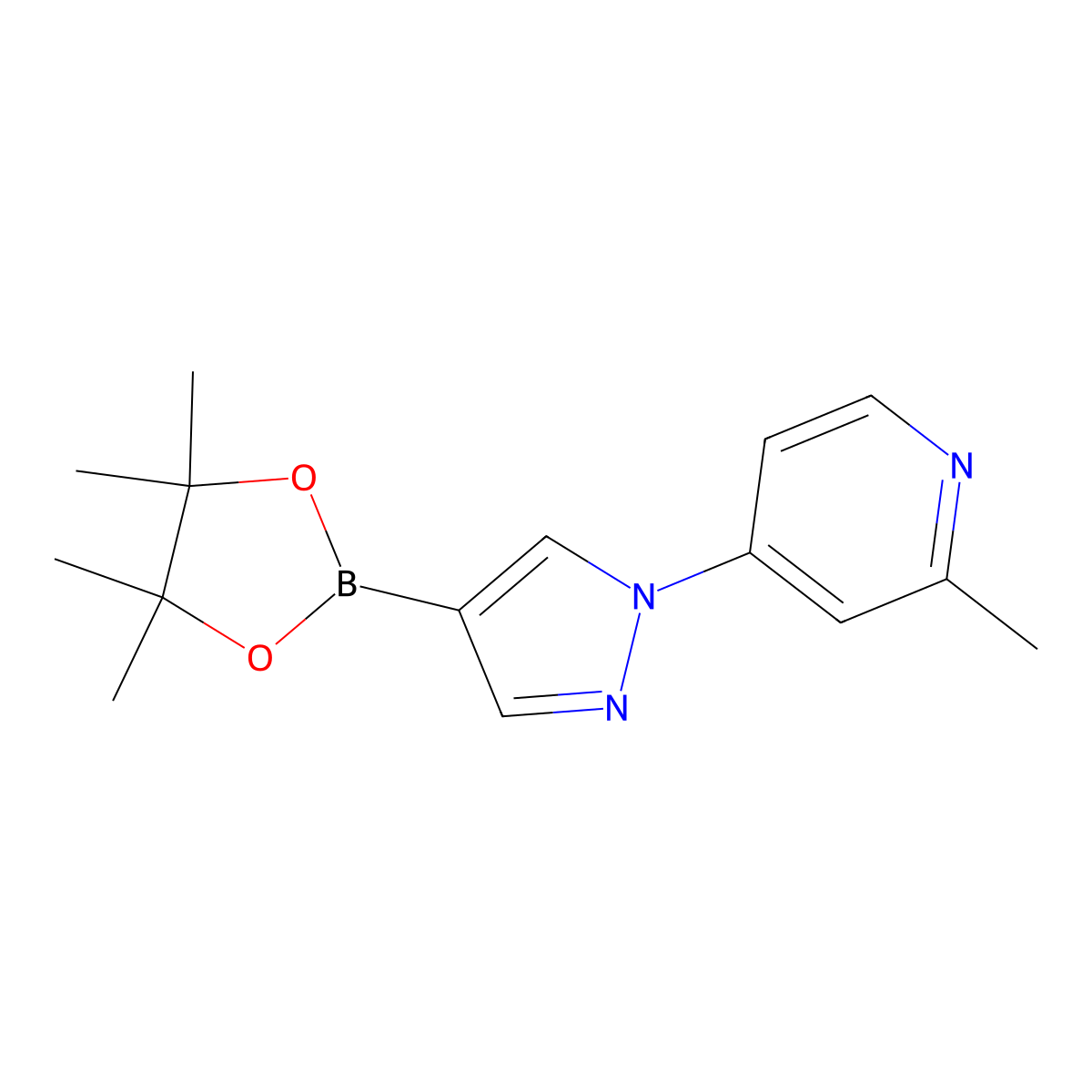 1-(2-Methyl-4-pyridyl)-1H-pyrazole-4-boronic acid pinacol ester molecular structure, CAS 1402240-29-2