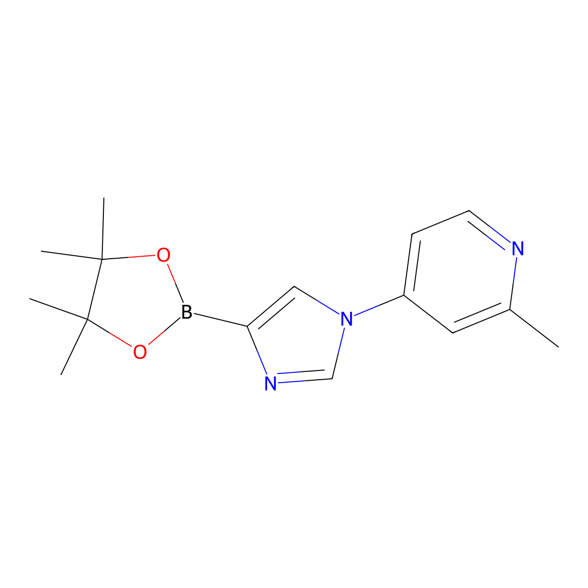 1-(2-Methyl-4-pyridyl)-1H-imidazole-4-boronic acid pinacol ester molecular structure, CAS 1402240-30-5