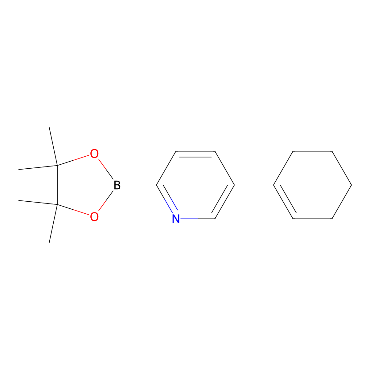 5-(1-Cyclohexenyl)pyridine-2-boronic acid pinacol ester molecular structure, CAS 1402240-31-6
