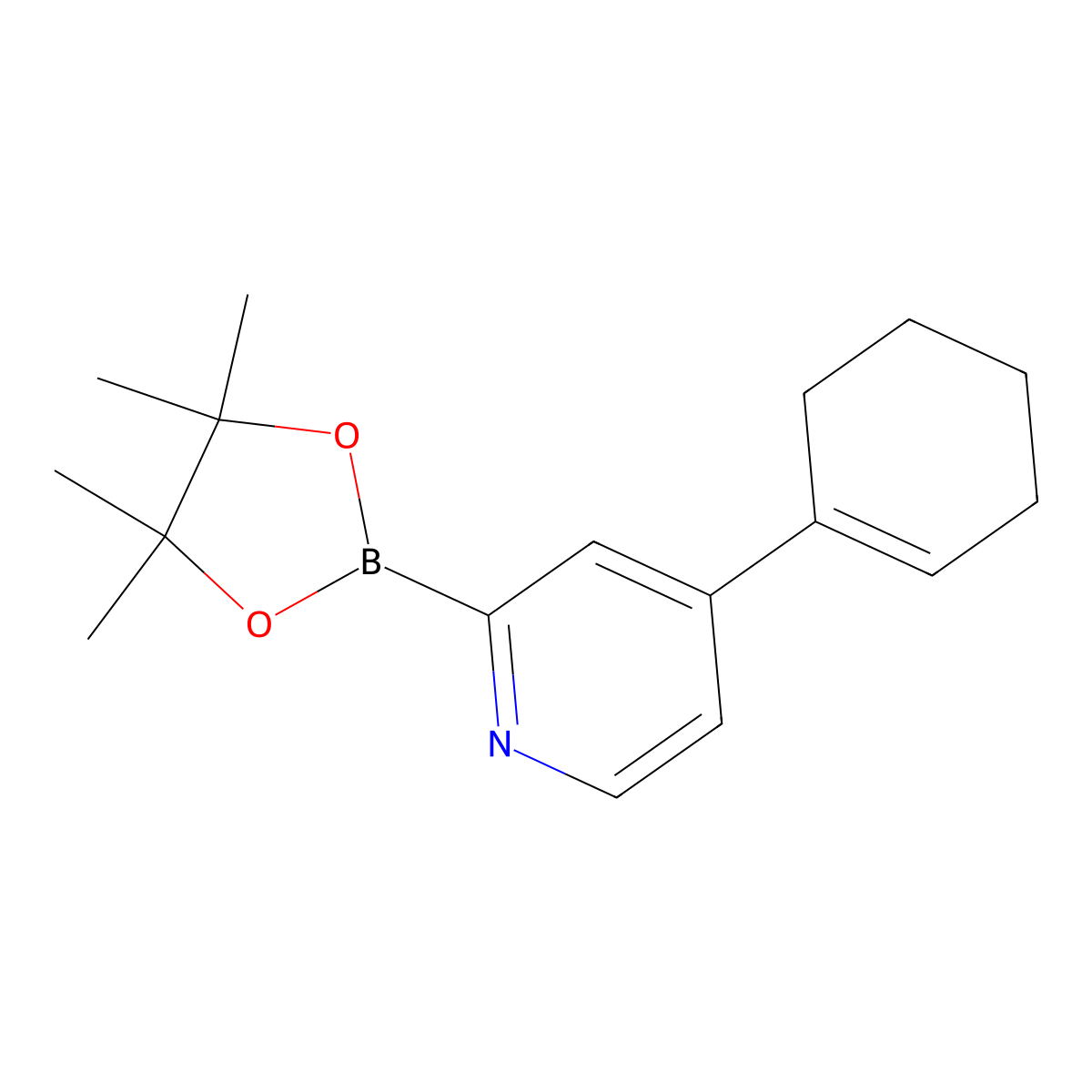 4-Cyclohexenylpyridine-2-boronic acid pinacol ester molecular structure, CAS 1402240-32-7