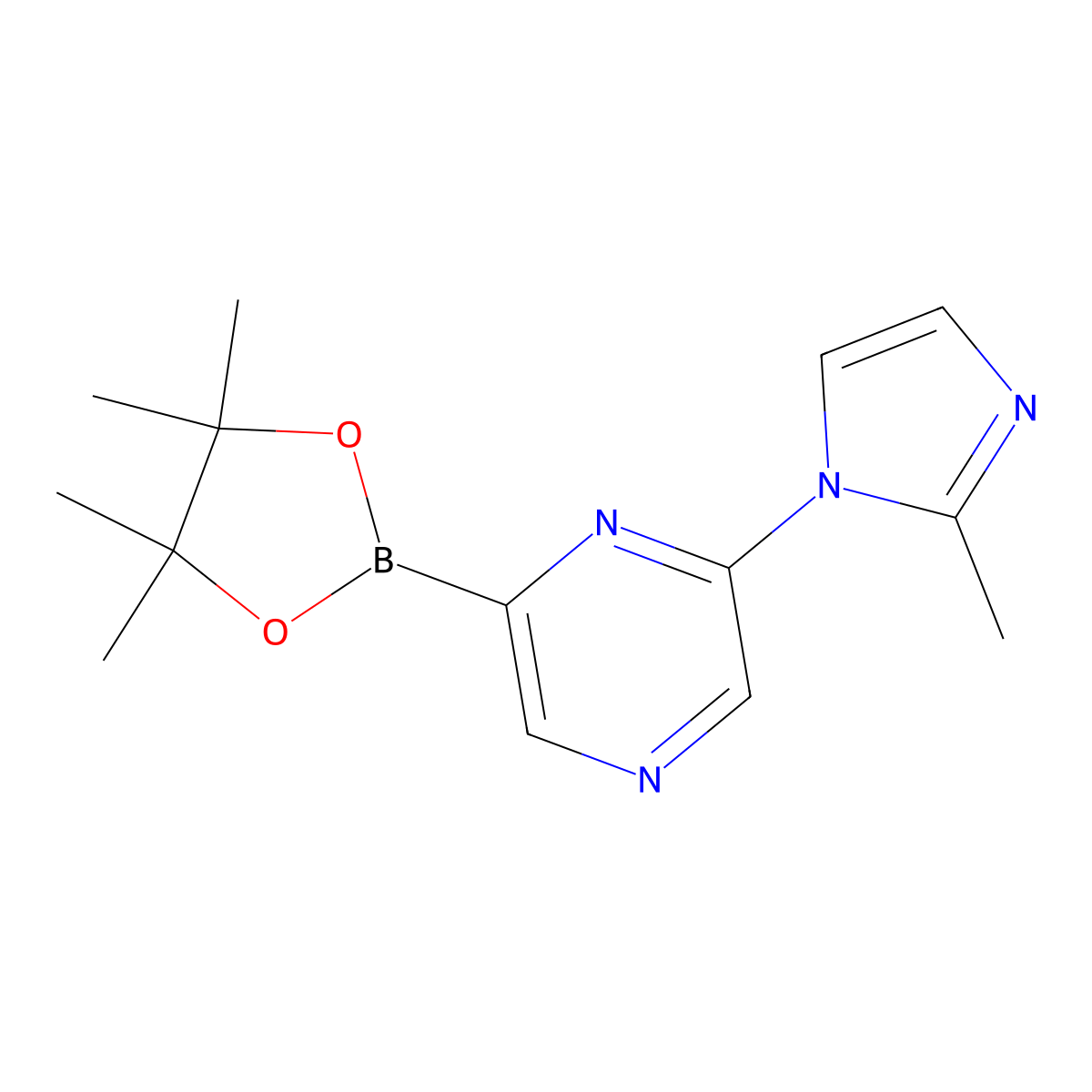 6-(2-Methylimidazol-1-yl)pyrazine-2-boronic acid pinacol ester molecular structure, CAS 1402240-37-2