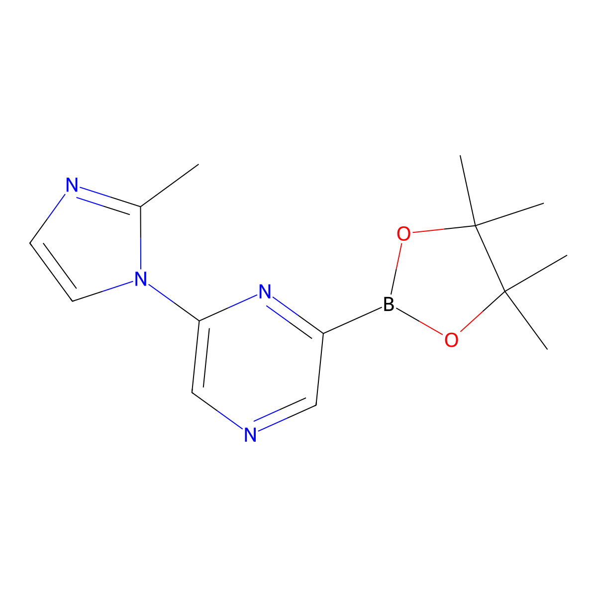 6-(2-Methylimidazol-1-yl)pyrazine-2-boronic acid pinacol ester molecular structure, CAS 1402240-37-2