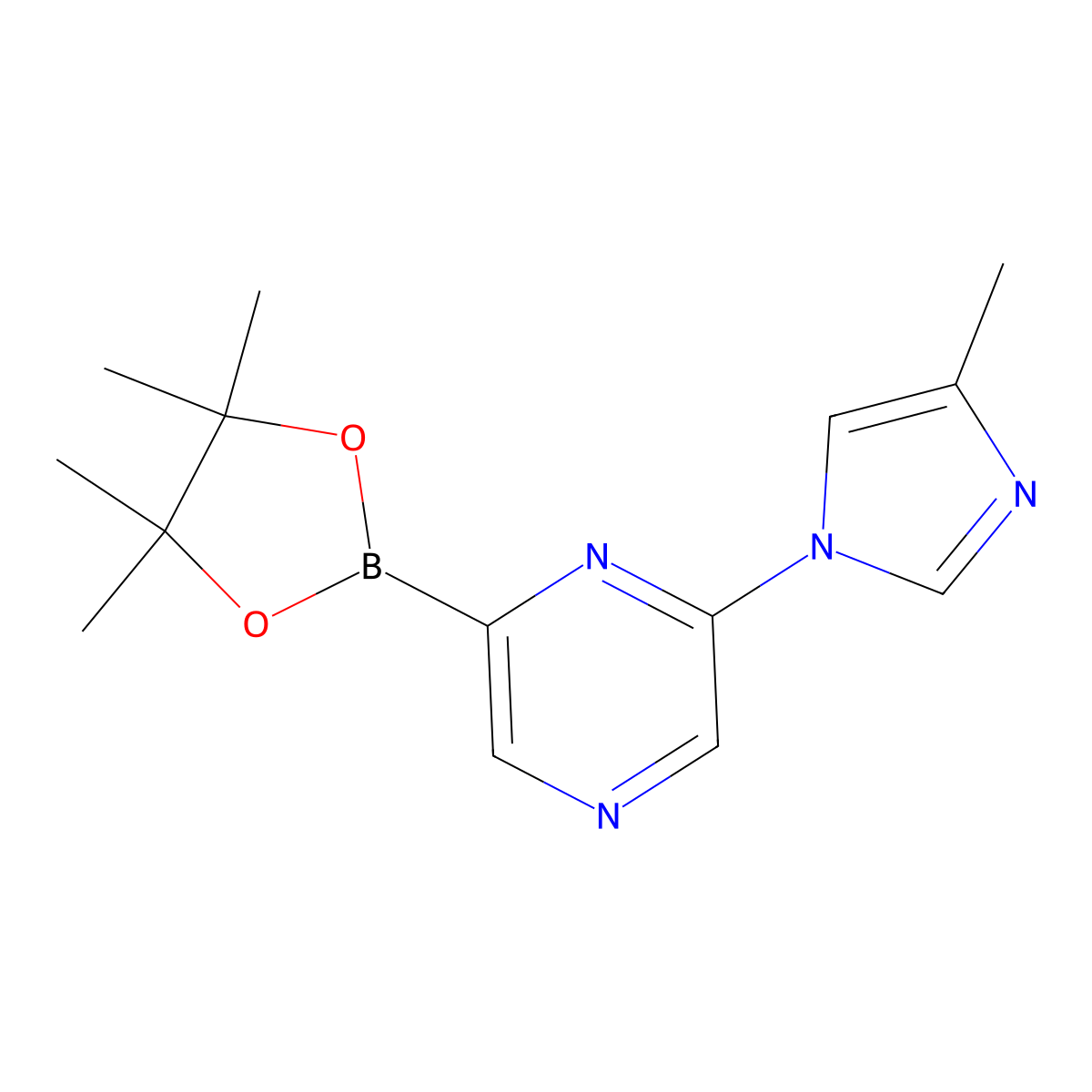 6-(4-Methylimidazol-1-yl)pyrazine-2-boronic acid pinacol ester molecular structure, CAS 1402240-39-4