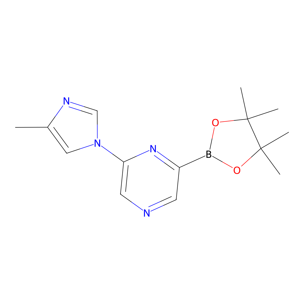 6-(4-Methylimidazol-1-yl)pyrazine-2-boronic acid pinacol ester molecular structure, CAS 1402240-39-4