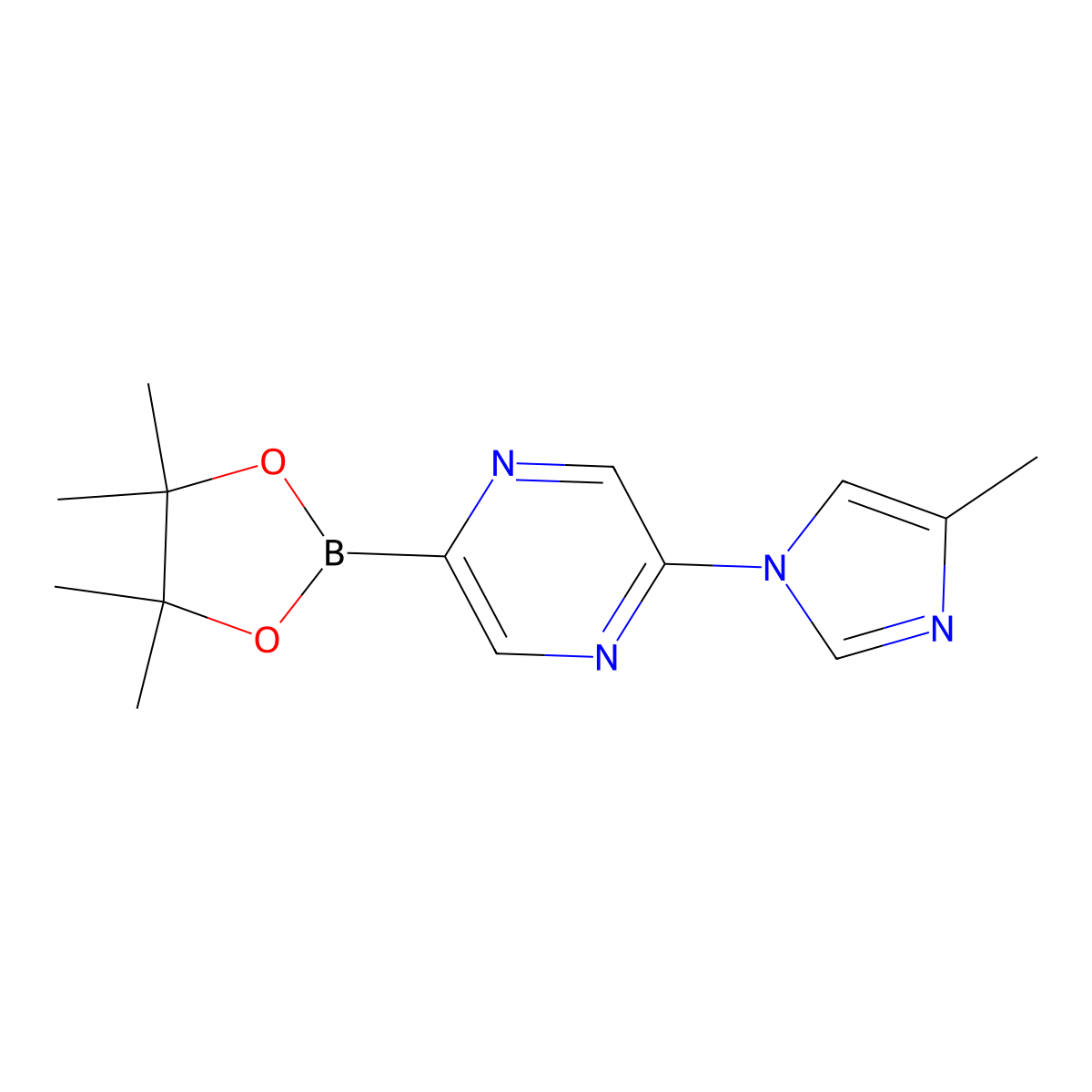 5-(4-Methylimidazol-1-yl)pyrazine-2-boronic acid pinacol ester molecular structure, CAS 1402240-40-7