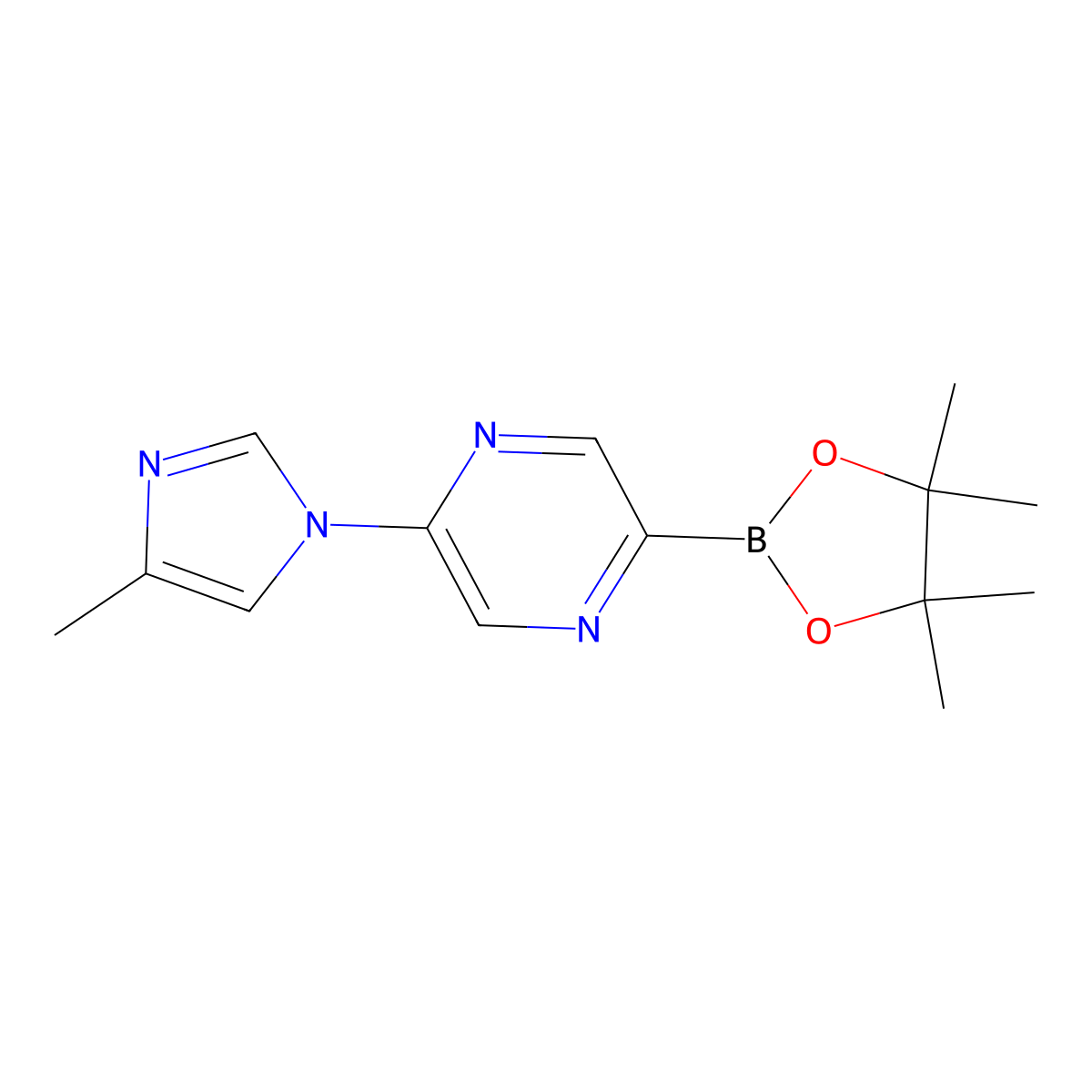 5-(4-Methylimidazol-1-yl)pyrazine-2-boronic acid pinacol ester molecular structure, CAS 1402240-40-7