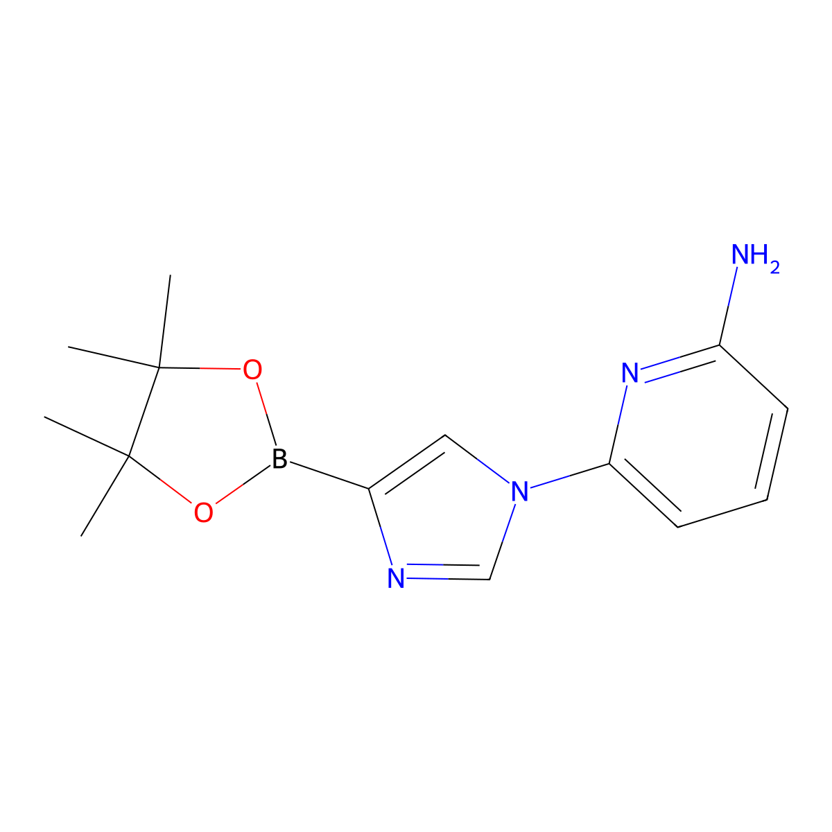 1-(6-Amino-2-pyridyl)imidazole-4-boronic acid pinacol ester molecular structure, CAS 1402240-43-0