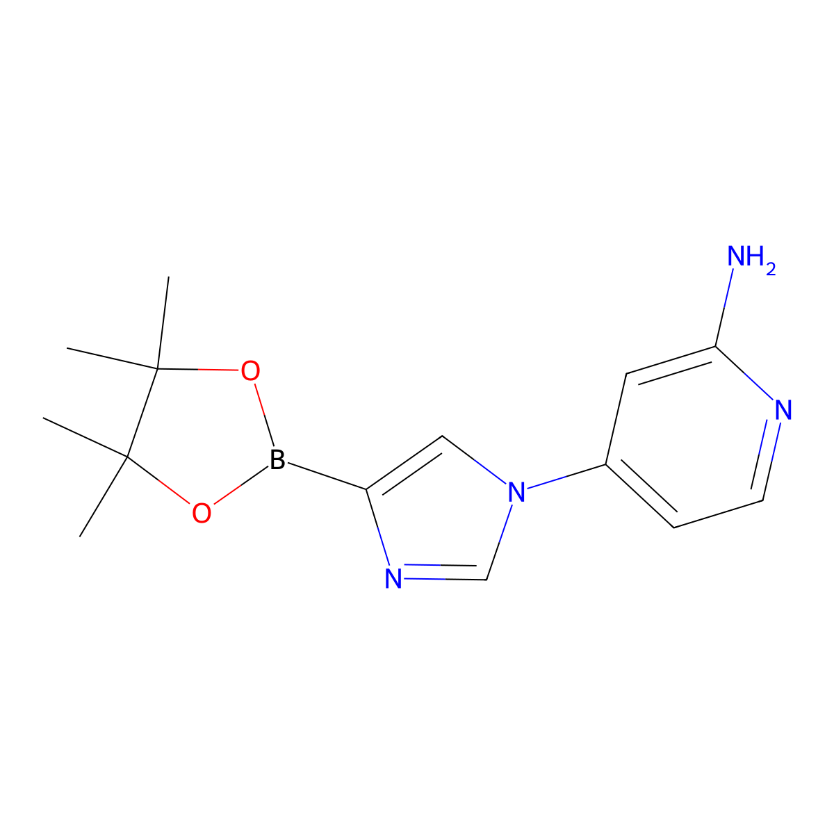 1-(2-Amino-4-pyridyl)imidazole-4-boronic acid pinacol ester molecular structure, CAS 1402240-45-2
