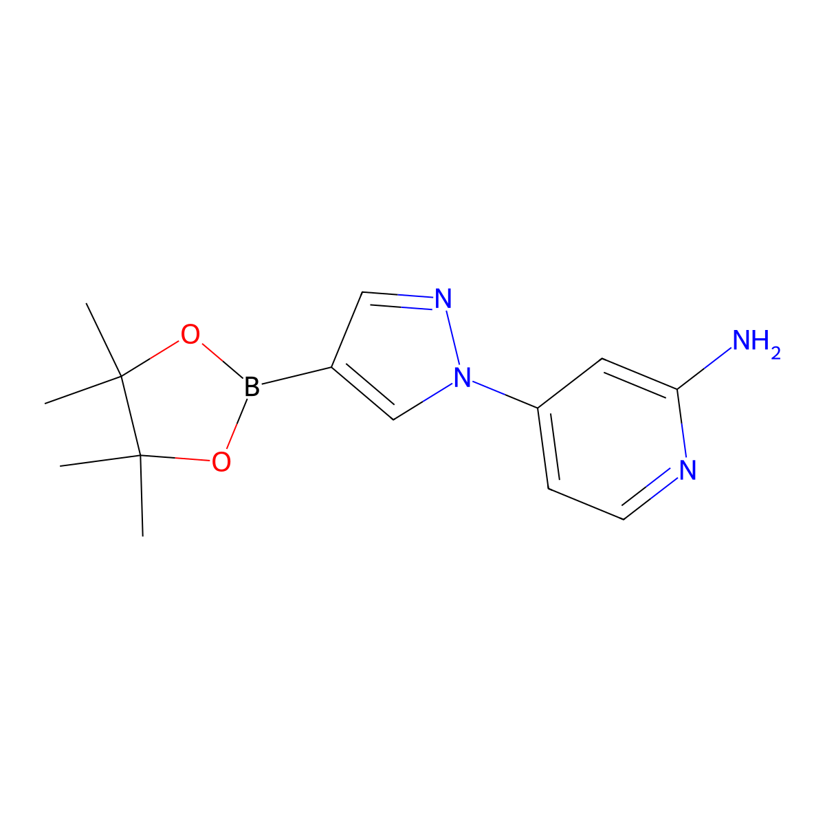1-(2-Amino-4-pyridyl)pyrazole-4-boronic acid pinacol ester molecular structure, CAS 1402240-46-3