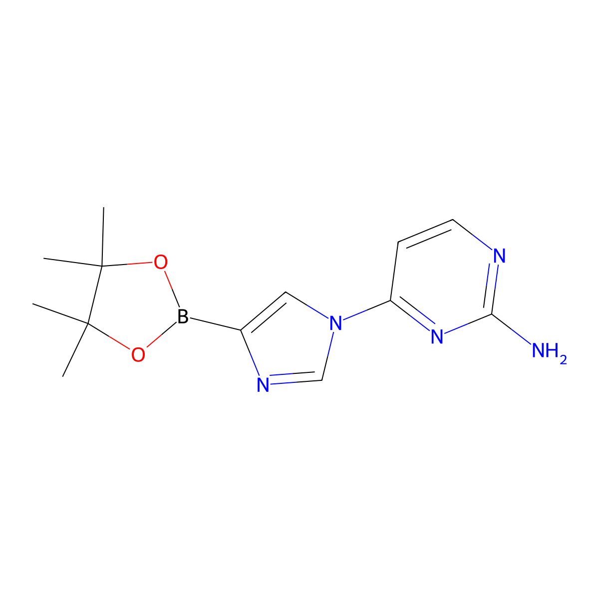 1-(2-Amino-4-pyrimidyl)imidazole-4-boronic acid pinacol ester molecular structure, CAS 1402240-51-0