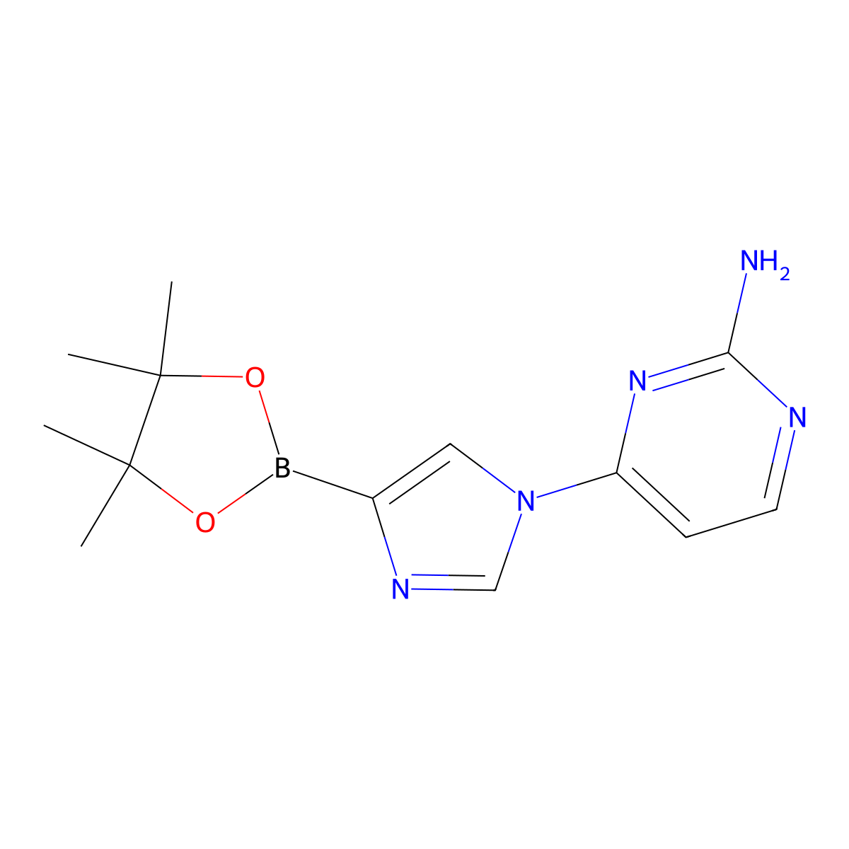 1-(2-Amino-4-pyrimidyl)imidazole-4-boronic acid pinacol ester molecular structure, CAS 1402240-51-0