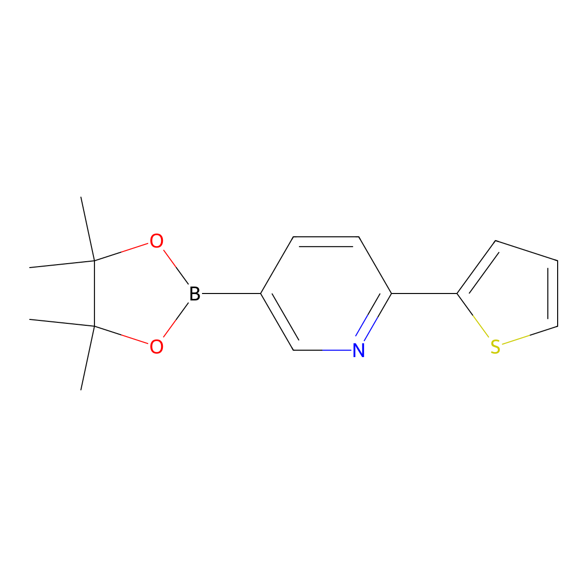 6-(2-Thienyl)pyridine-3-boronic acid pinacol ester molecular structure, CAS 1402240-66-7