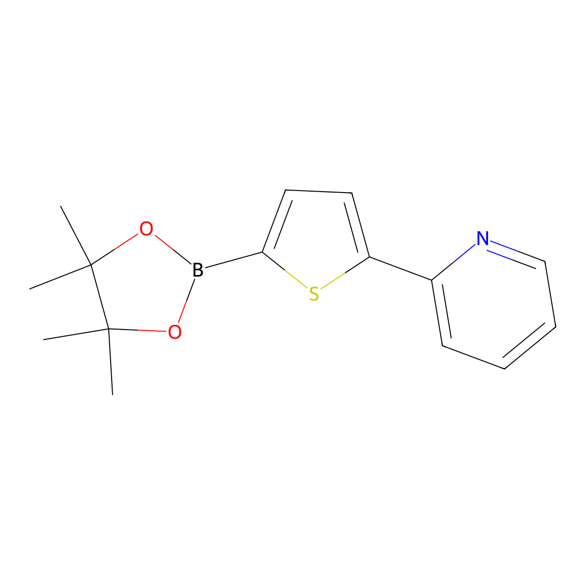 2-[5-(Tetramethyl-1,3,2-dioxaborolan-2-yl)thiophen-2-yl]pyridine molecular structure, CAS 1402240-71-4