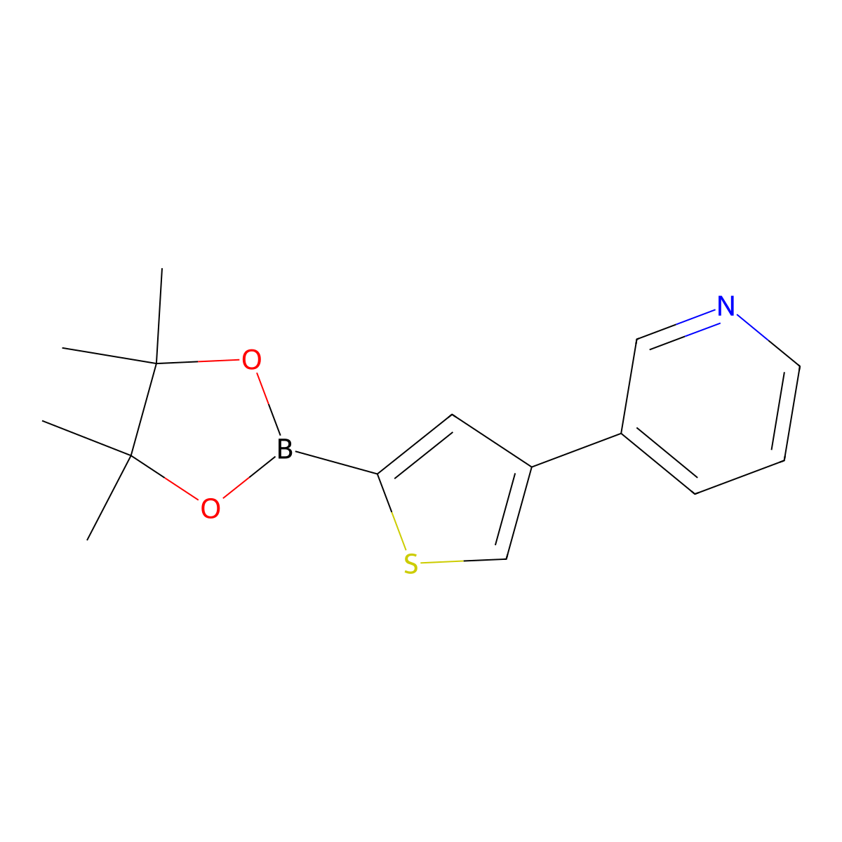 4-(3-Pyridyl)thiophene-2-boronic acid pinacol ester molecular structure, CAS 1402240-73-6