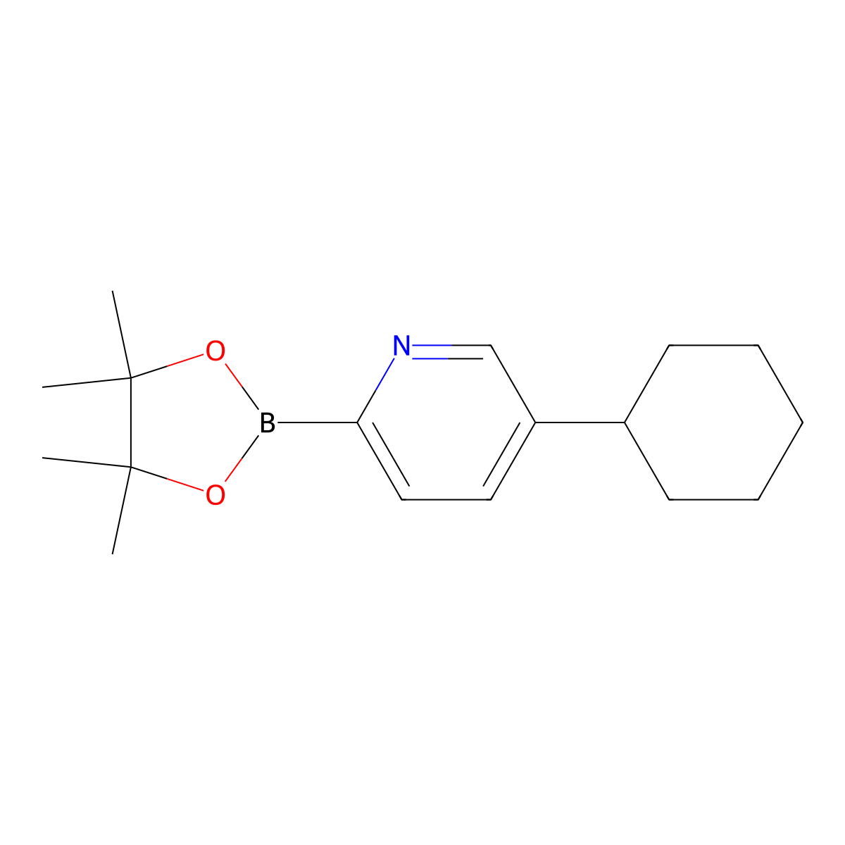 5-(Cyclohexyl)pyridine-2-boronic acid pinacol ester molecular structure, CAS 1402240-78-1