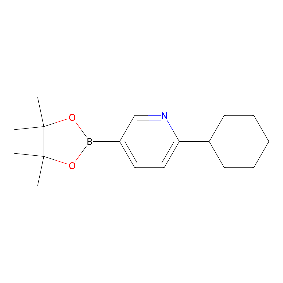 6-(Cyclohexyl)pyridine-3-boronic acid pinacol ester molecular structure, CAS 1402240-81-6
