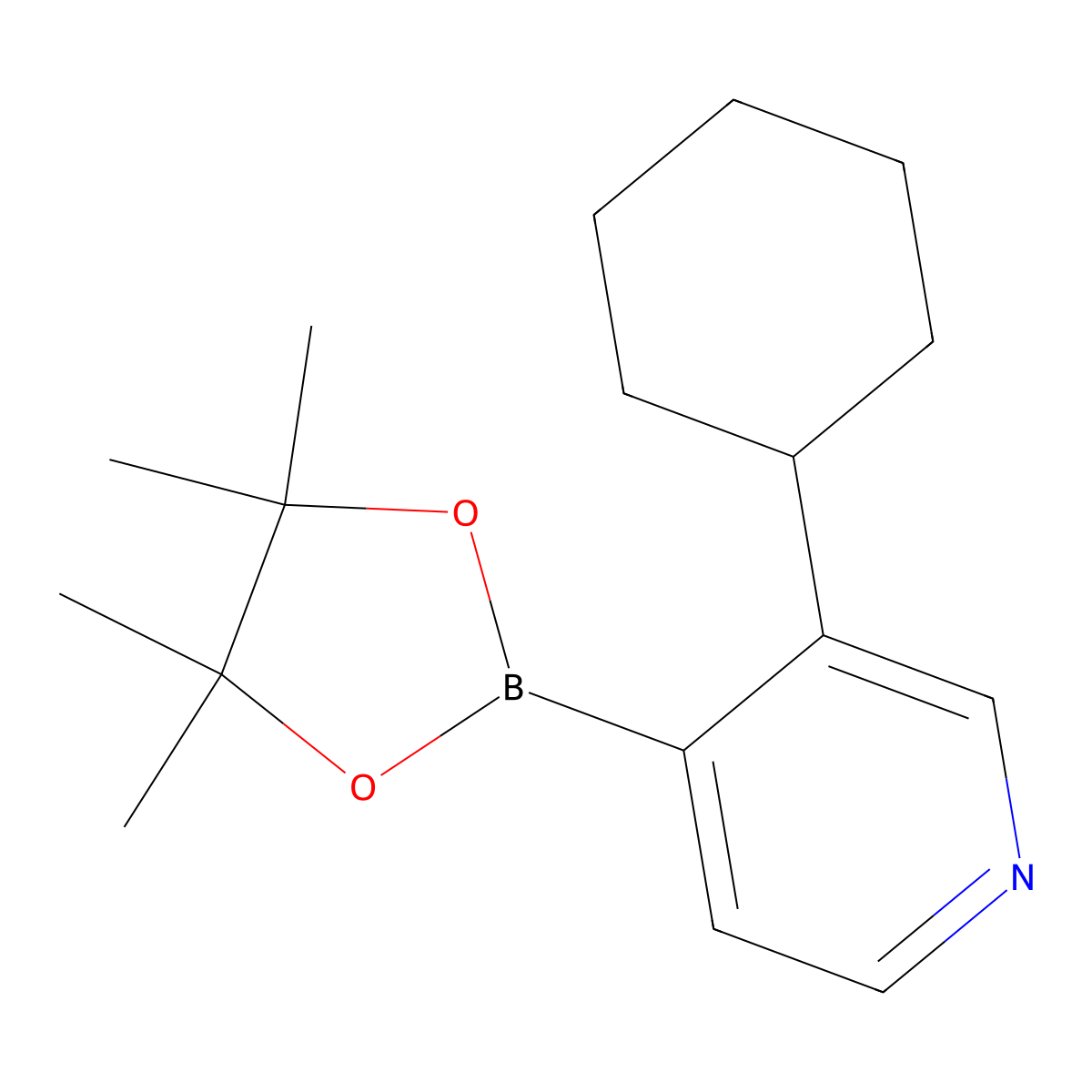 3-(Cyclohexyl)pyridine-4-boronic acid pinacol ester molecular structure, CAS 1402240-83-8