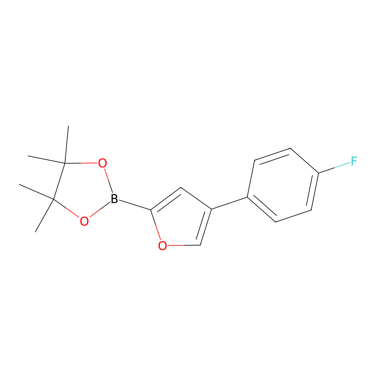 4-(4-Fluorophenyl)furan-2-boronic acid pinacol ester molecular structure, CAS 1402240-84-9