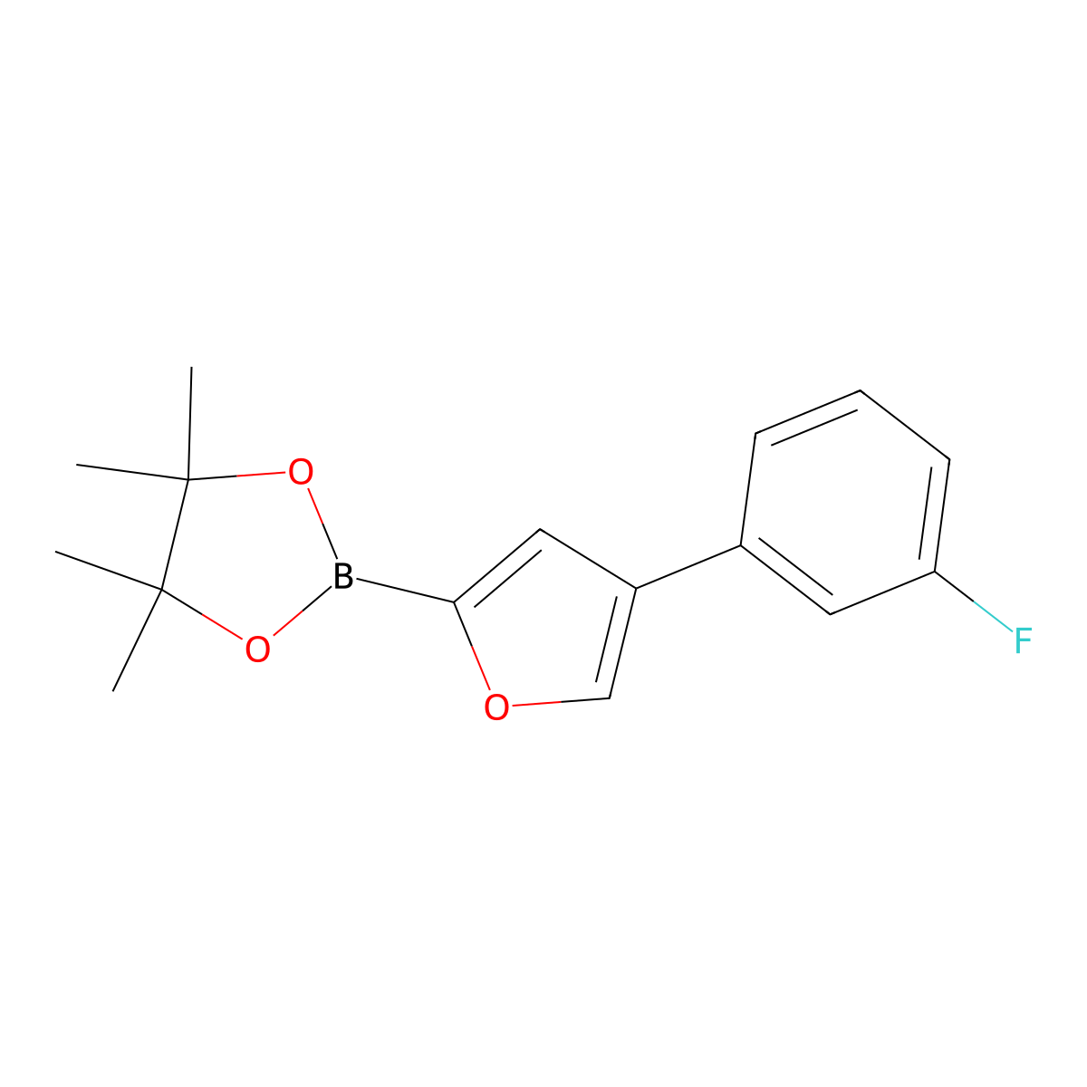 4-(3-Fluorophenyl)furan-2-boronic acid pinacol ester molecular structure, CAS 1402240-87-2