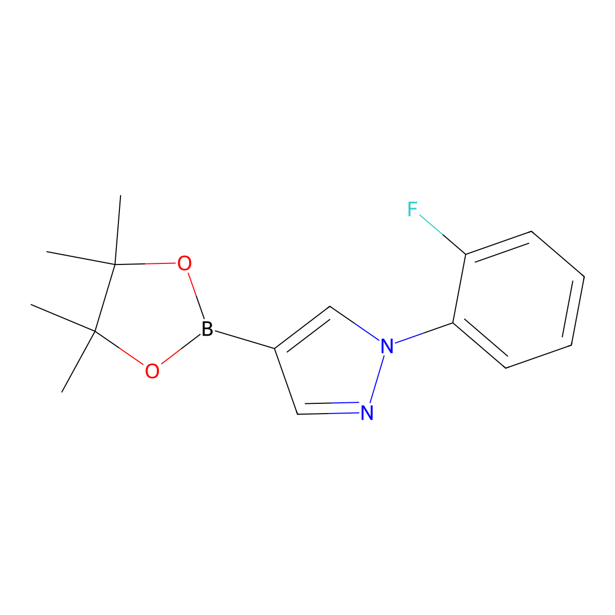1-(2-Fluorophenyl)-4-(4,4,5,5-tetramethyl-1,3,2-dioxaborolan-2-YL)-1H-pyrazole molecular structure, CAS 1402240-89-4