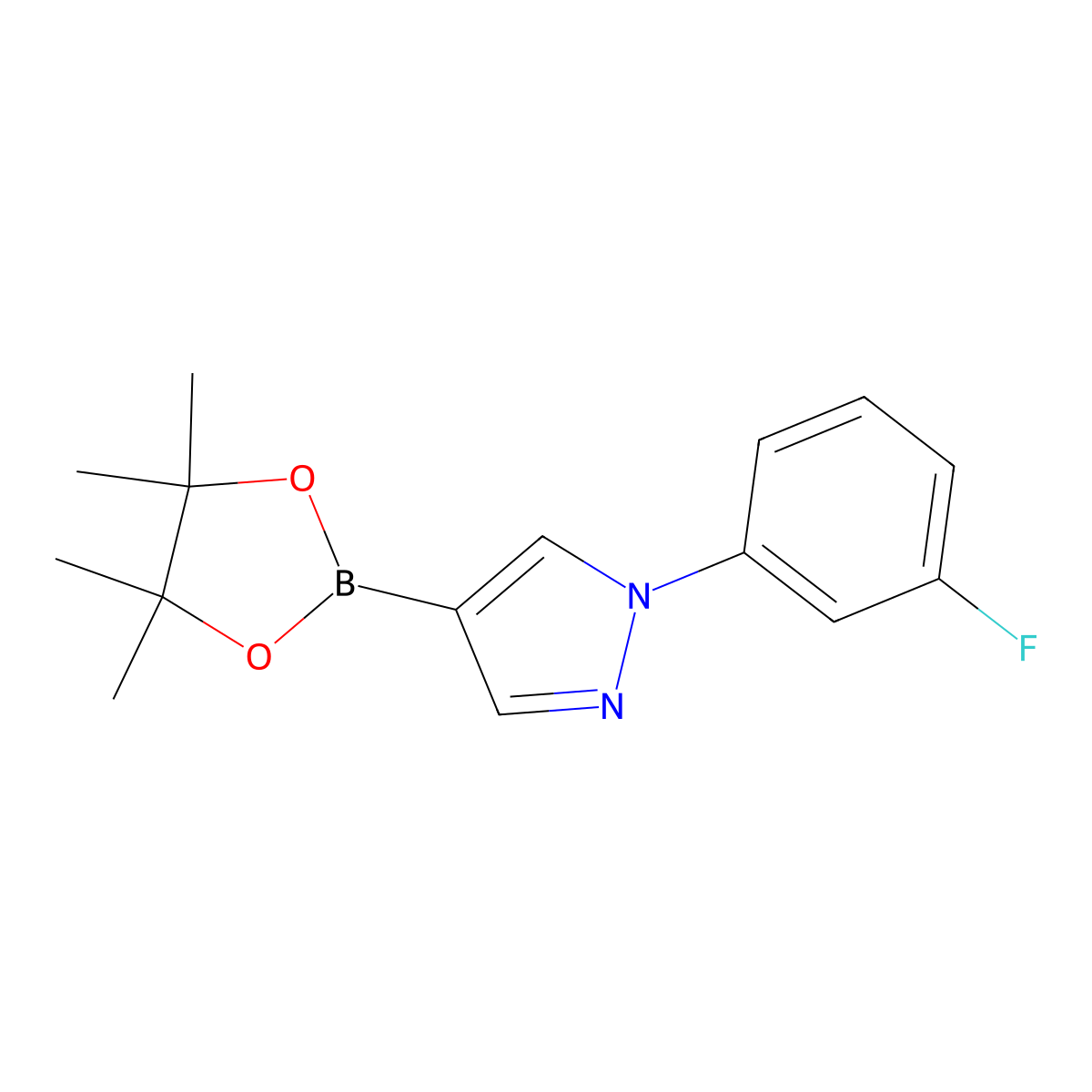 1-(3-Fluorophenyl)-4-(4,4,5,5-tetramethyl-1,3,2-dioxaborolan-2-yl)-1H-pyrazole molecular structure, CAS 1402240-90-7