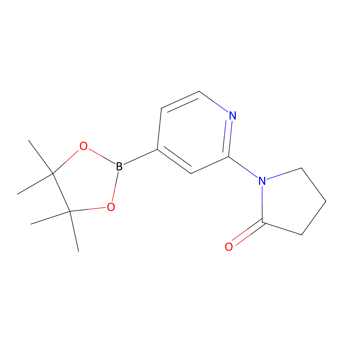 1-(4-(4,4,5,5-Tetramethyl-1,3,2-dioxaborolan-2-YL)pyridin-2-YL)pyrrolidin-2-one molecular structure, CAS 1402240-91-8