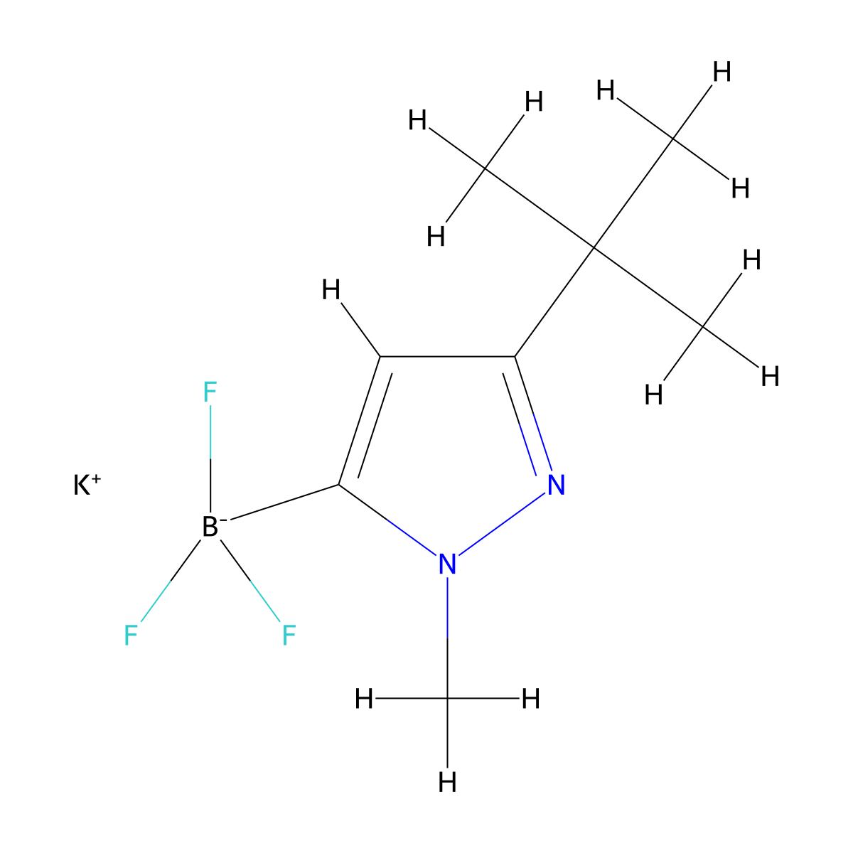 Potassium (3-(tert-butyl)-1-methyl-1H-pyrazol-5-yl)trifluoroborate molecular structure, CAS 1402242-79-8