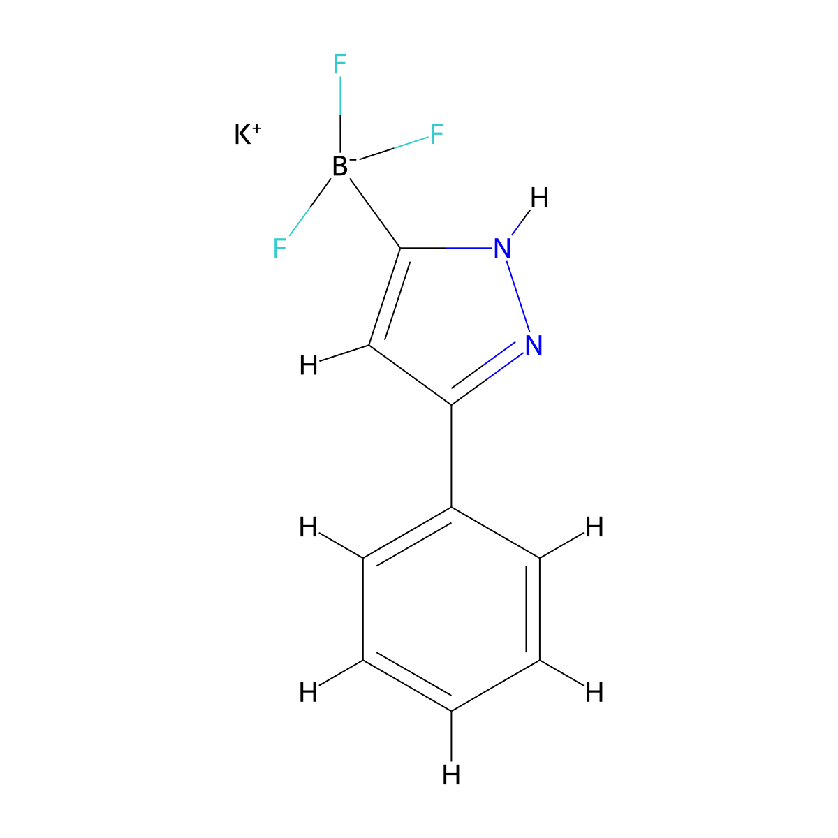 Potassium trifluoro(3-phenyl-1H-pyrazol-5-yl)borate molecular structure, CAS 1402242-81-2