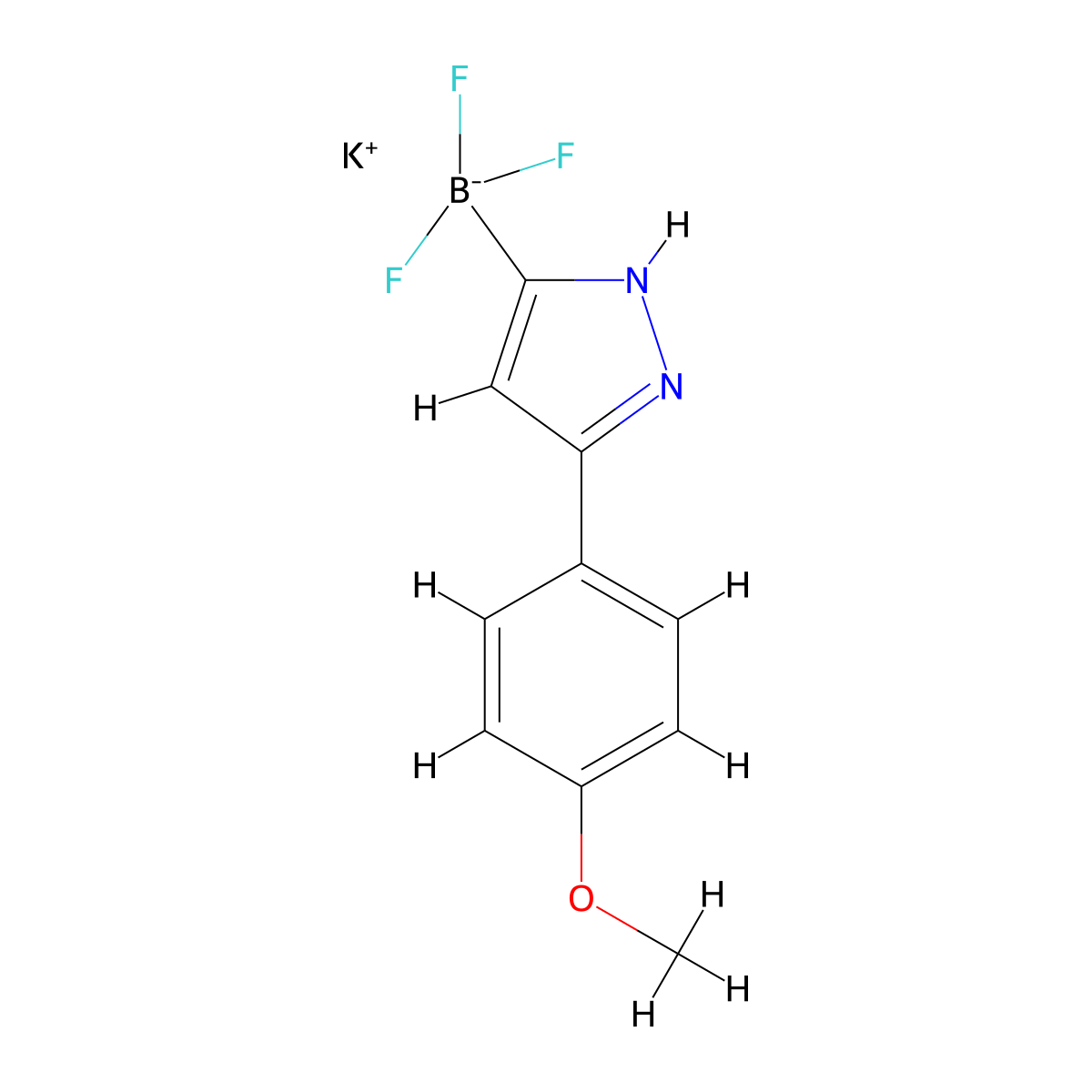 Potassium trifluoro(3-(4-methoxyphenyl)-1H-pyrazol-5-yl)borate molecular structure, CAS 1402242-82-3
