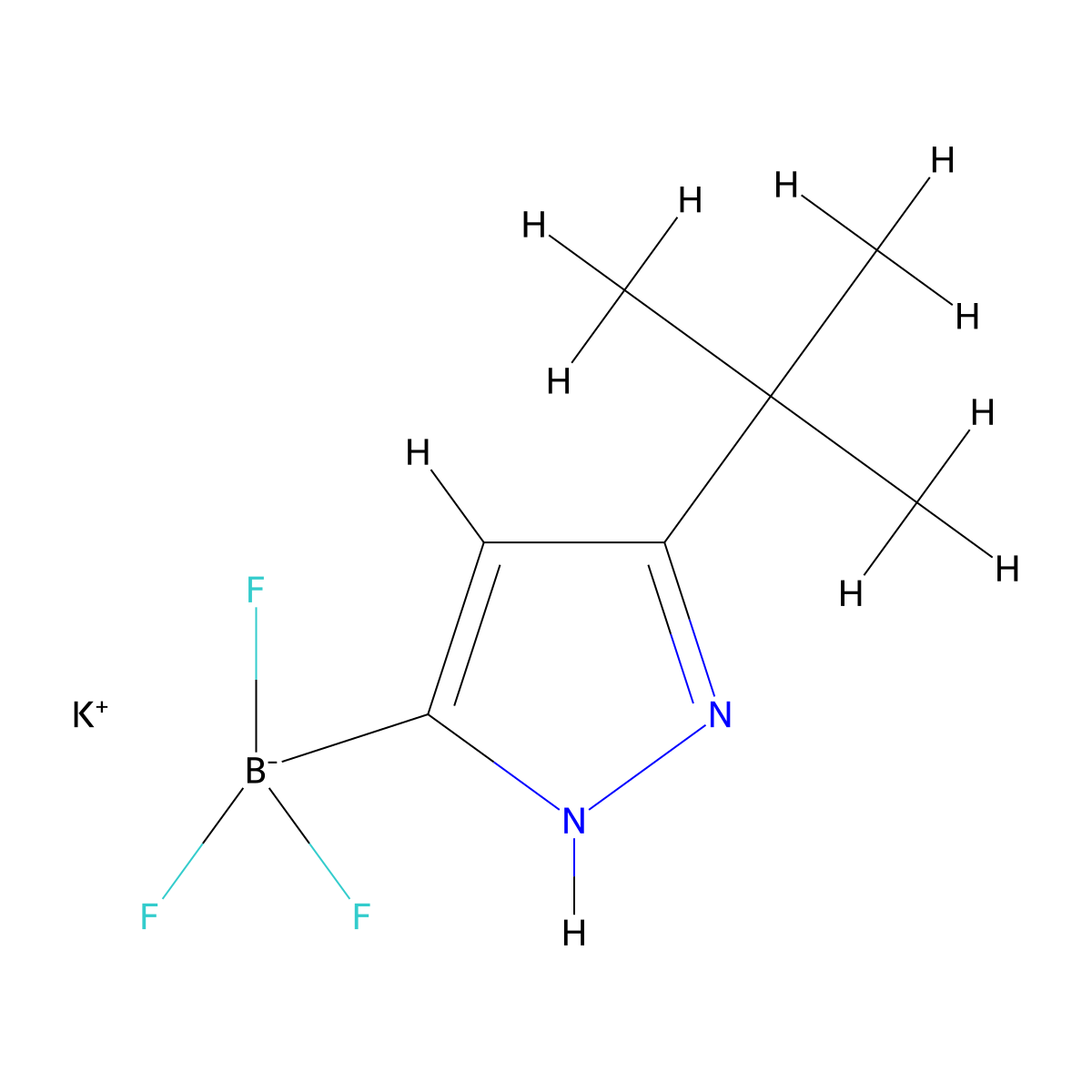 potassium (3-(tert-butyl)-1H-pyrazol-5-yl)trifluoroborate molecular structure, CAS 1402242-84-5